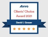 Avvo clients' choice award 2021 david I. grauer five stars